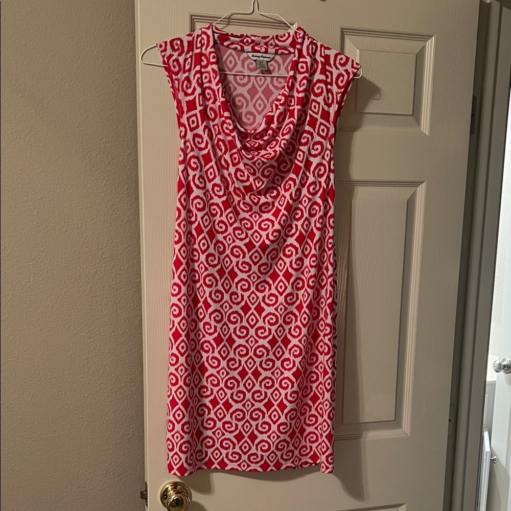 Tommy Bahama Red and White Swirl Midi Dress